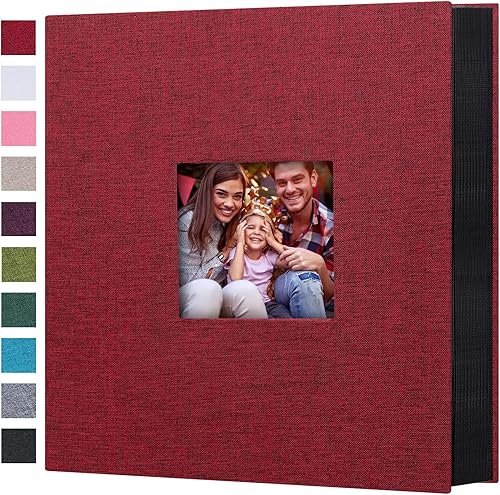 Miniatura 57 de Mublalbum Álbum de fotos pequeño de 4 x 6 pulgadas, 200 fotos, cubierta de lino, libro de fotos con bolsillos horizontales para boda, aniversario