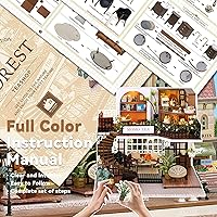 Vista 7 de Flever Kit de casa de muñeca en miniatura DIY, habitación creativa con muebles para regalo artístico romántico (Forest Teashop)