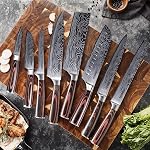 Seido Knive Master Chef Knife Set, 8-Piece Kitchen Knife Set, High-Carbon Stainless Steel Handmade Culinary Knives, Professional Chef Knives