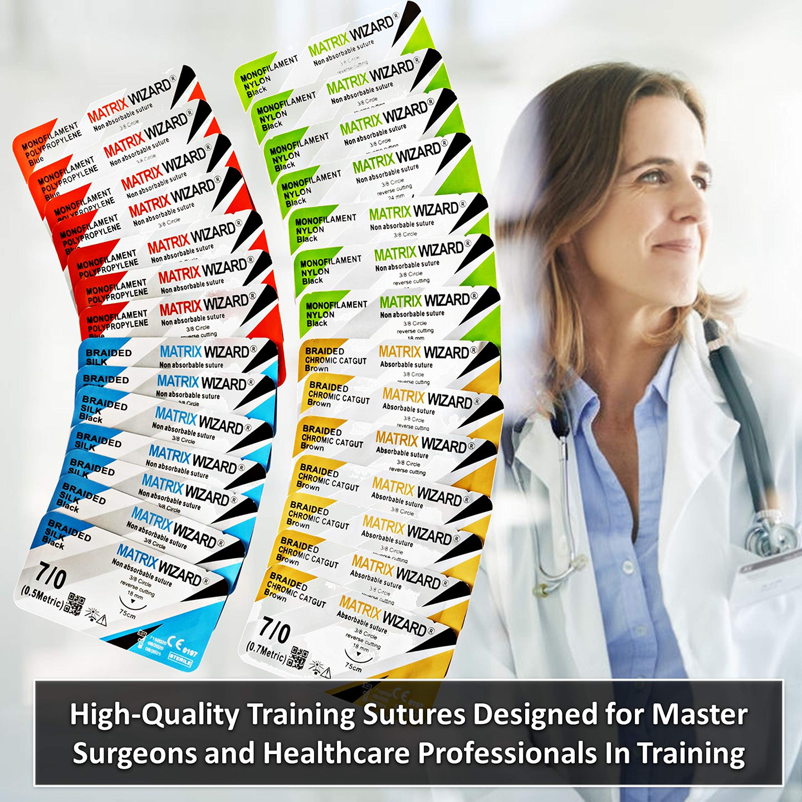 Suture Training Kit - 28 PCS Medical Sutures & Needles -4 Suture Training Kit - 28 PCS Medical Sutures & Needles -4