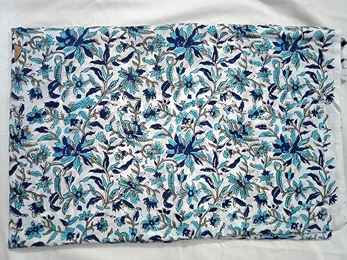 Miniatura 2 de Hand Block Printed Indian Soft Cotton Fabric by The Yard Printed Fabric for Kurti DressCushion Cover Material 25 Yards