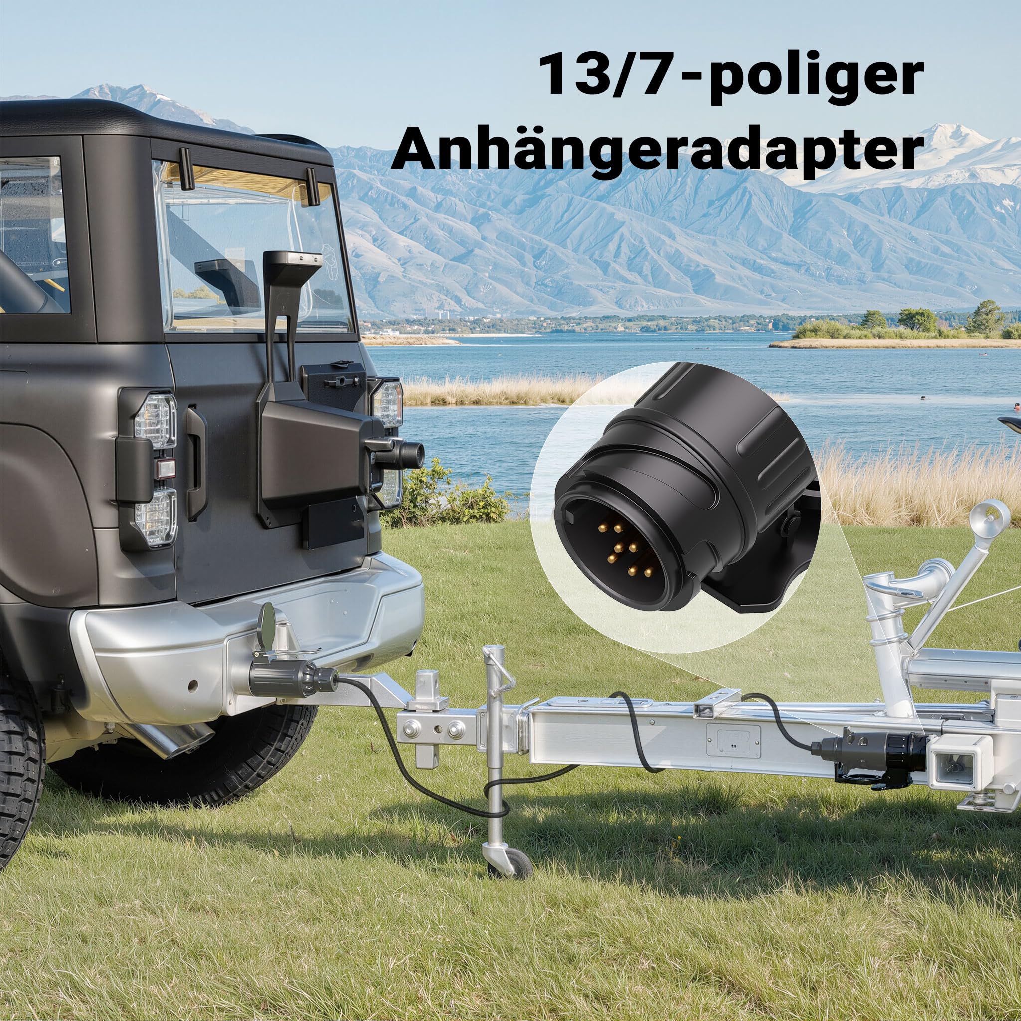RVS Stekkerhouder voor 7/13-polige Stekkerdoos