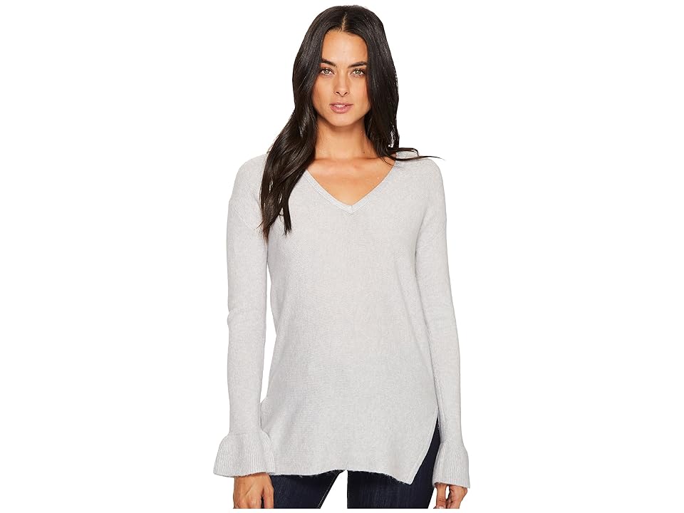 

Michael Stars Soft V-Neck Pullover with Ruffle Sleeve (Crescent) Women's Clothing