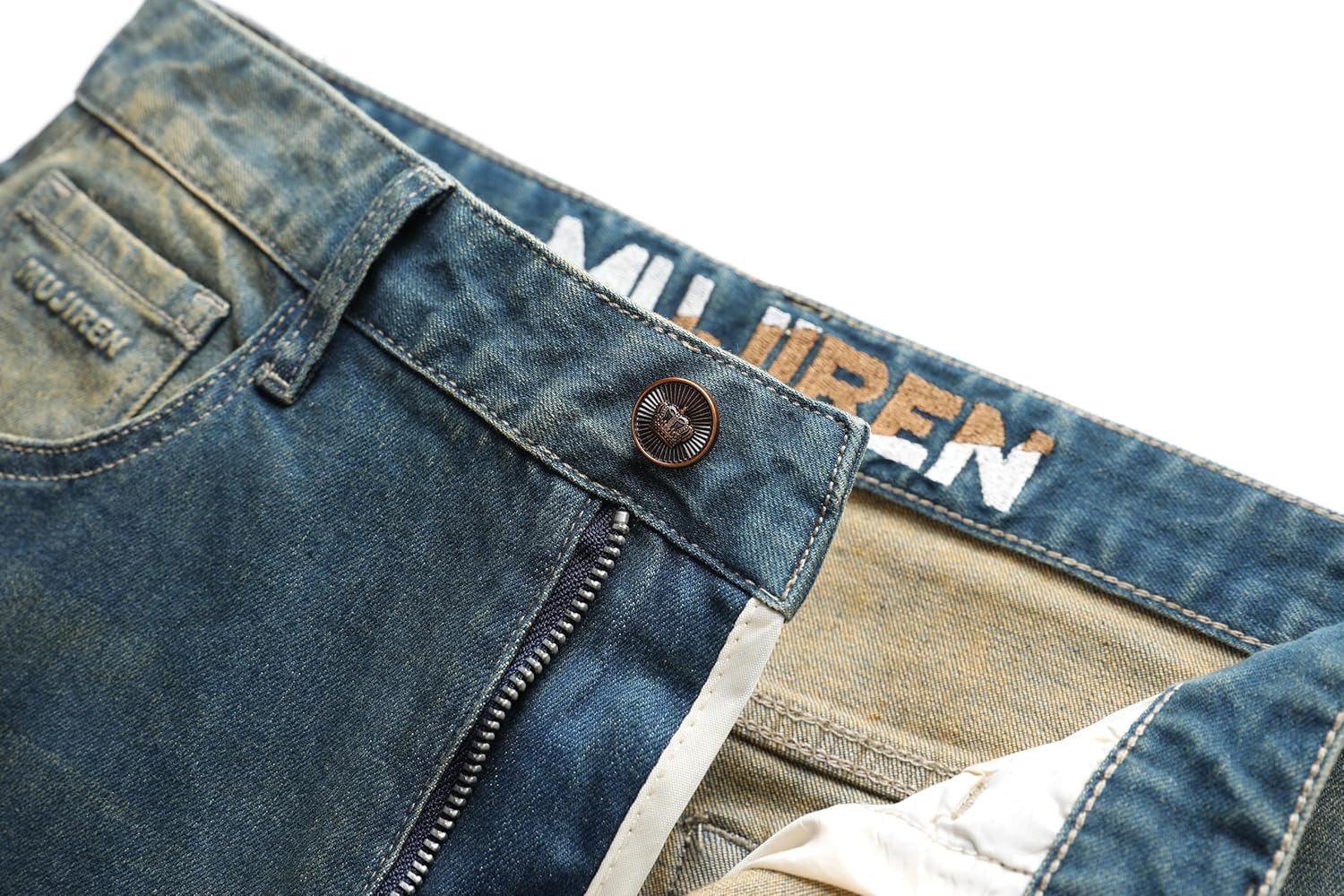 Men's Fashion Stretch Slim fit Jeans Retro Washed Straight Denim Pants - Image 6