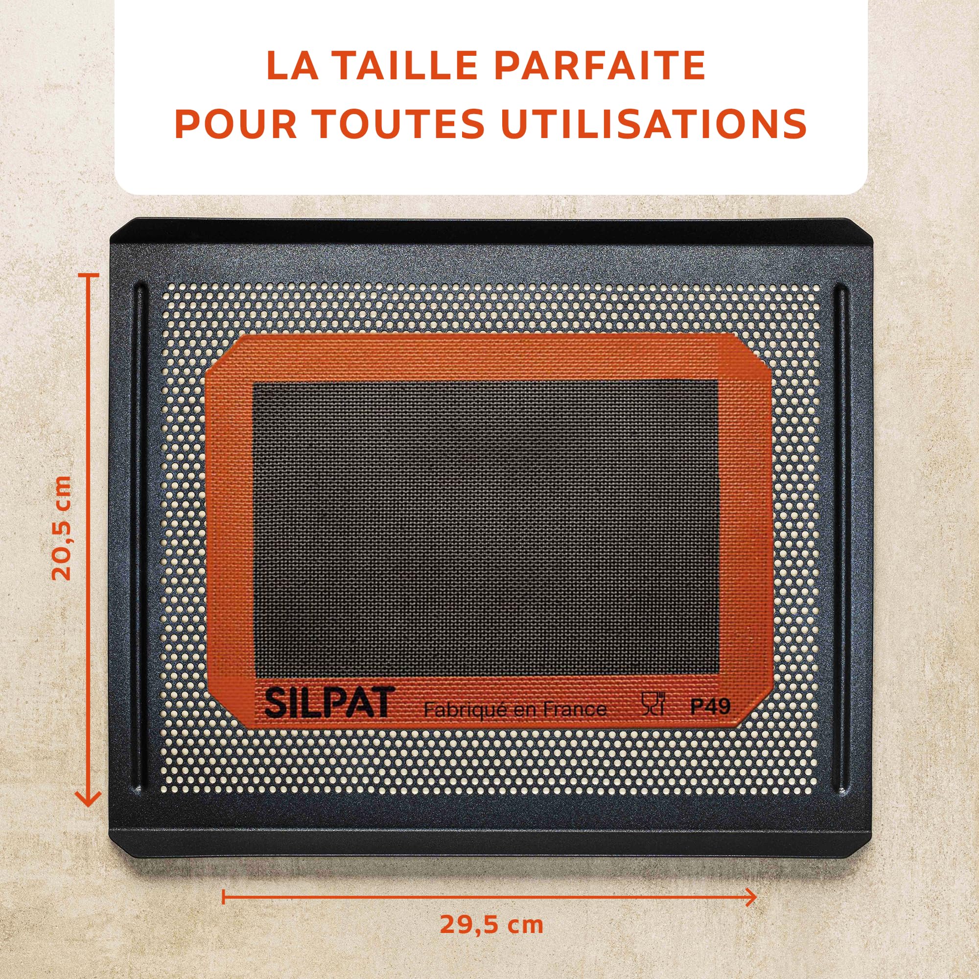 Silpat Toile Silpain Pizza Boulangère Ajourée - Croustillant, Cuisson Optimale - Feuille de Cuisson Réutilisable, Antiadhésive - Pâtisserie, Boulangerie Maison - 42x29 cm - Qualité Professionnelle