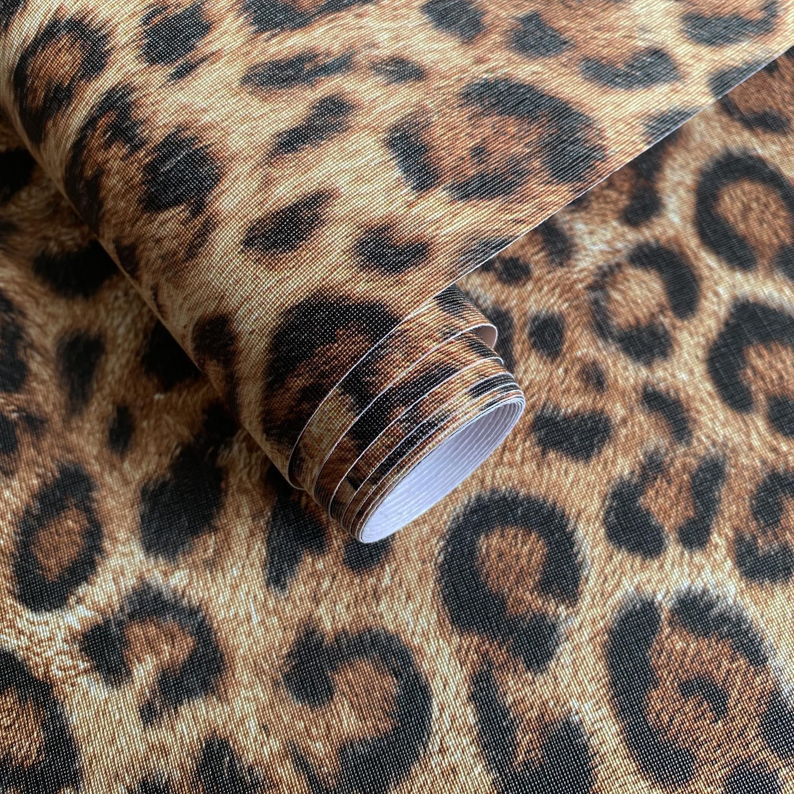 Upgrade Brown Leopard Print Peel and Stick Wallpaper, 17.3" x 120"