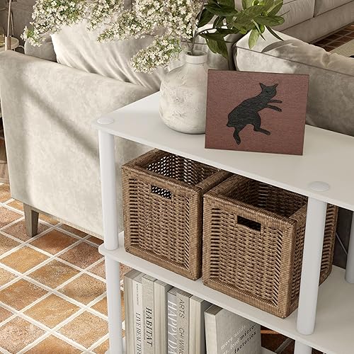 Miniatura 15 de HOMES Inside + Out Apexa - Estantería moderna de 3 niveles extra anchos, estantes de exhibición coleccionables, mesa consola de fácil montaje,