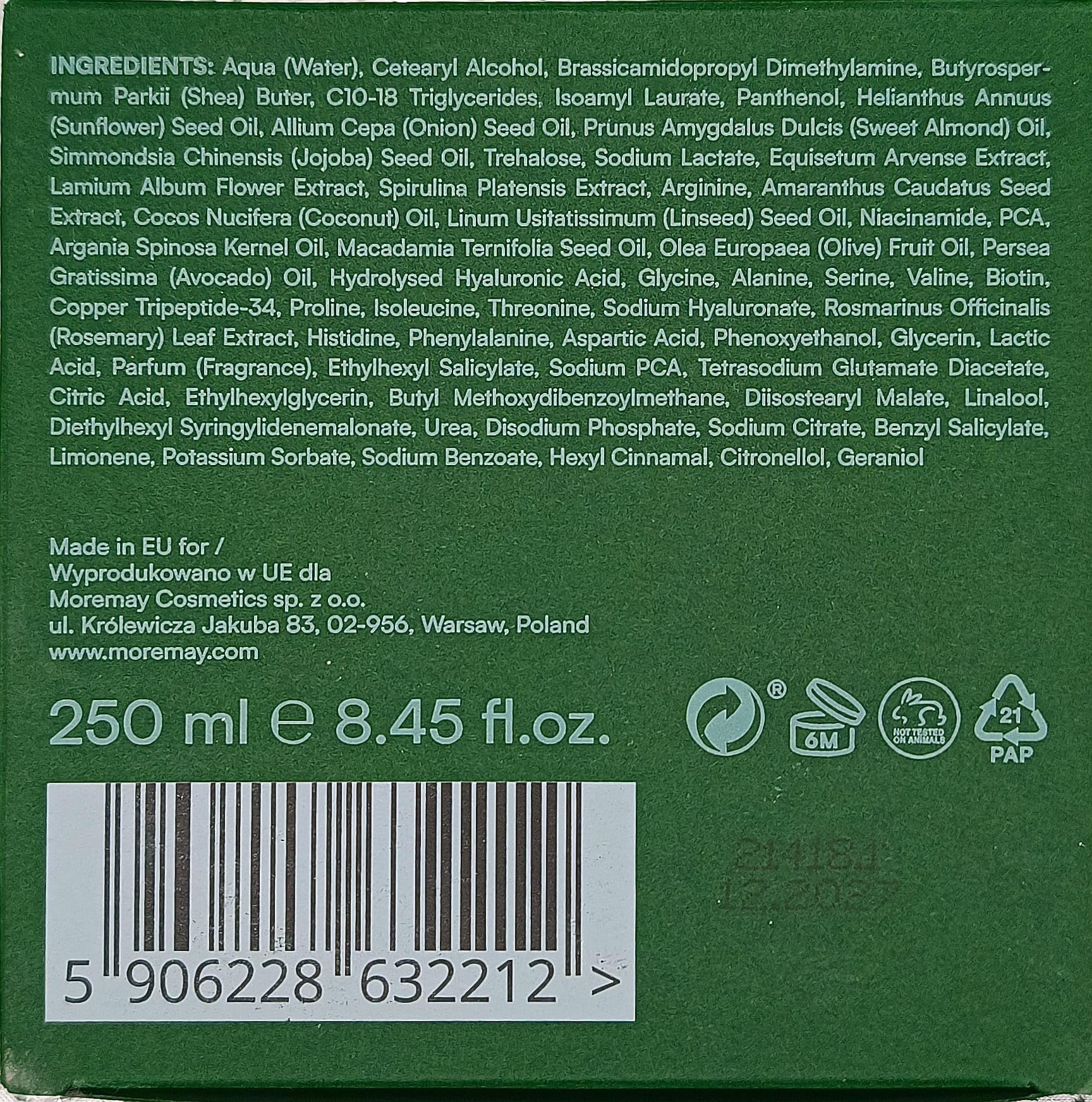 Blugold Essence maska do włosów, 250 ml, regenerująca pielęgnacja włosów ze spiruliną, biotyną i peptydami