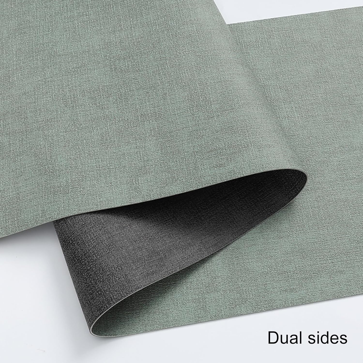table runners 72 inches long, dual-sided faux leather farmhouse table runner waterproof heatproof non-slip for living room party home decor holiday decorations(gray sage green, 12 x 72 inch) gray sage green 12 x 72 inch