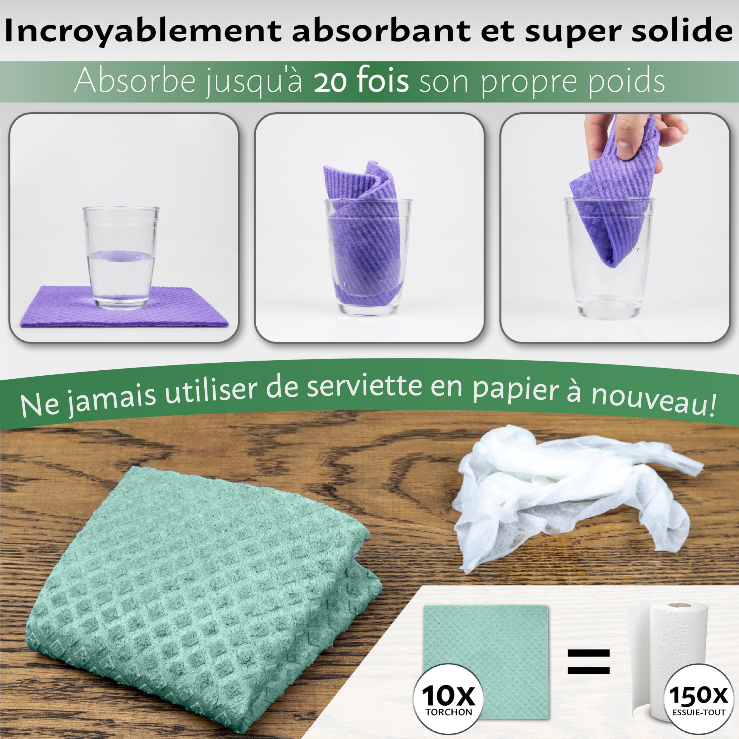 SUPERSCANDI Gemaakt in Zweden, vaatdoeken, milieuvriendelijk, alternatief voor papieren doeken, verschillende kleuren, 6 stuks herbruikbare vaatdoeken voor in de keuken
