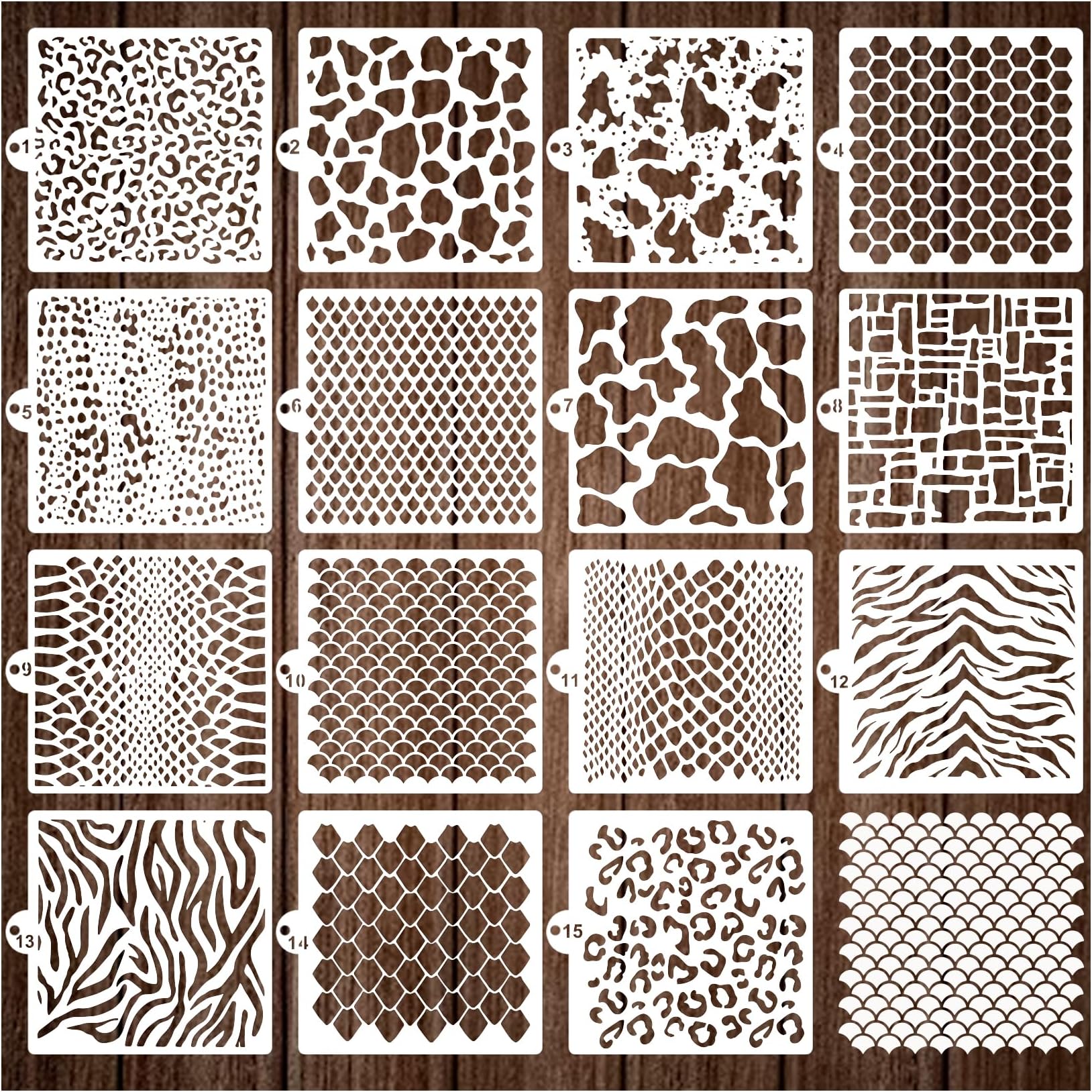 Amazon.com : Cubist Stencils for Painting on Wood, Mixed Media Texture ...