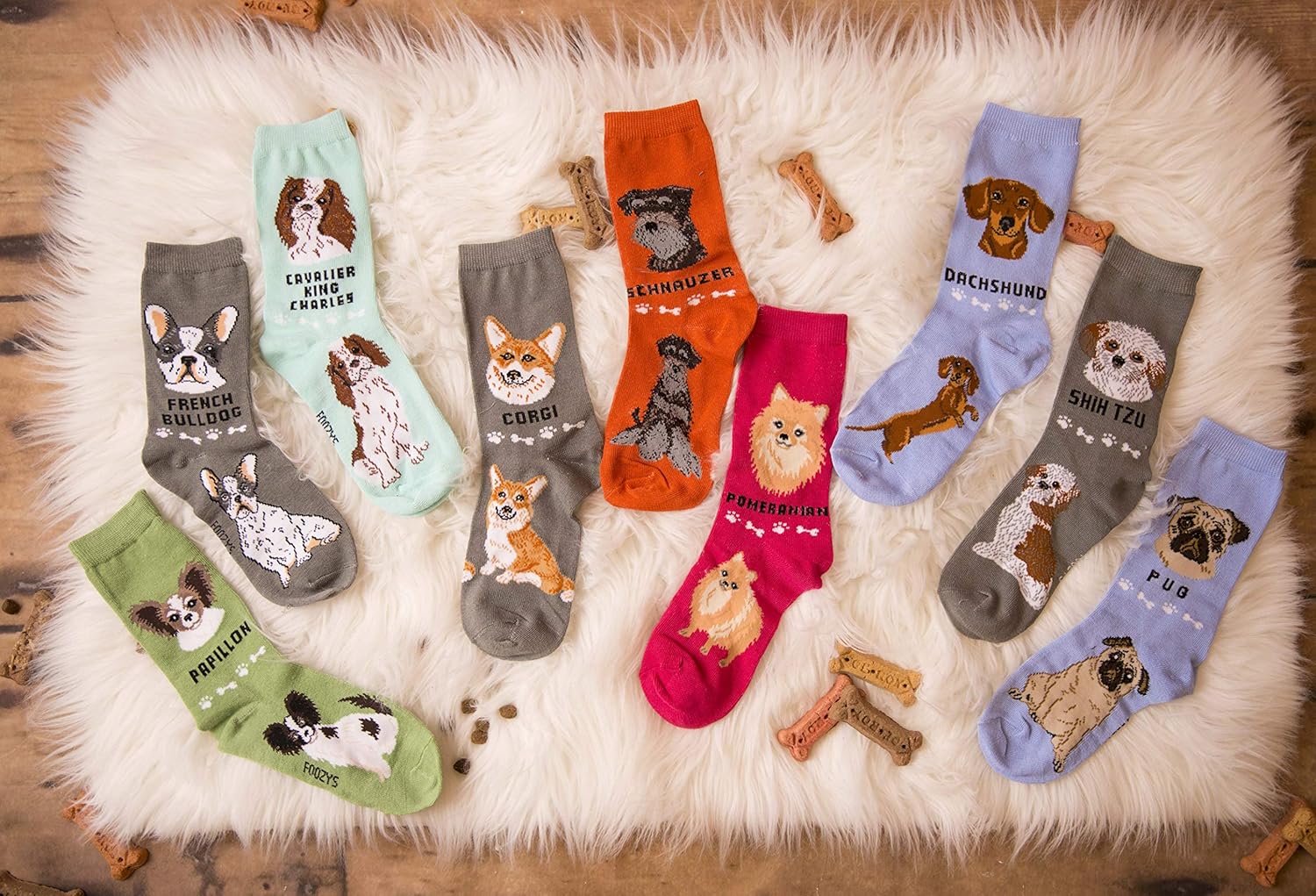Foozys Unisex Crew Socks | Canine/Dog Collection | French Bulldog - Image 6