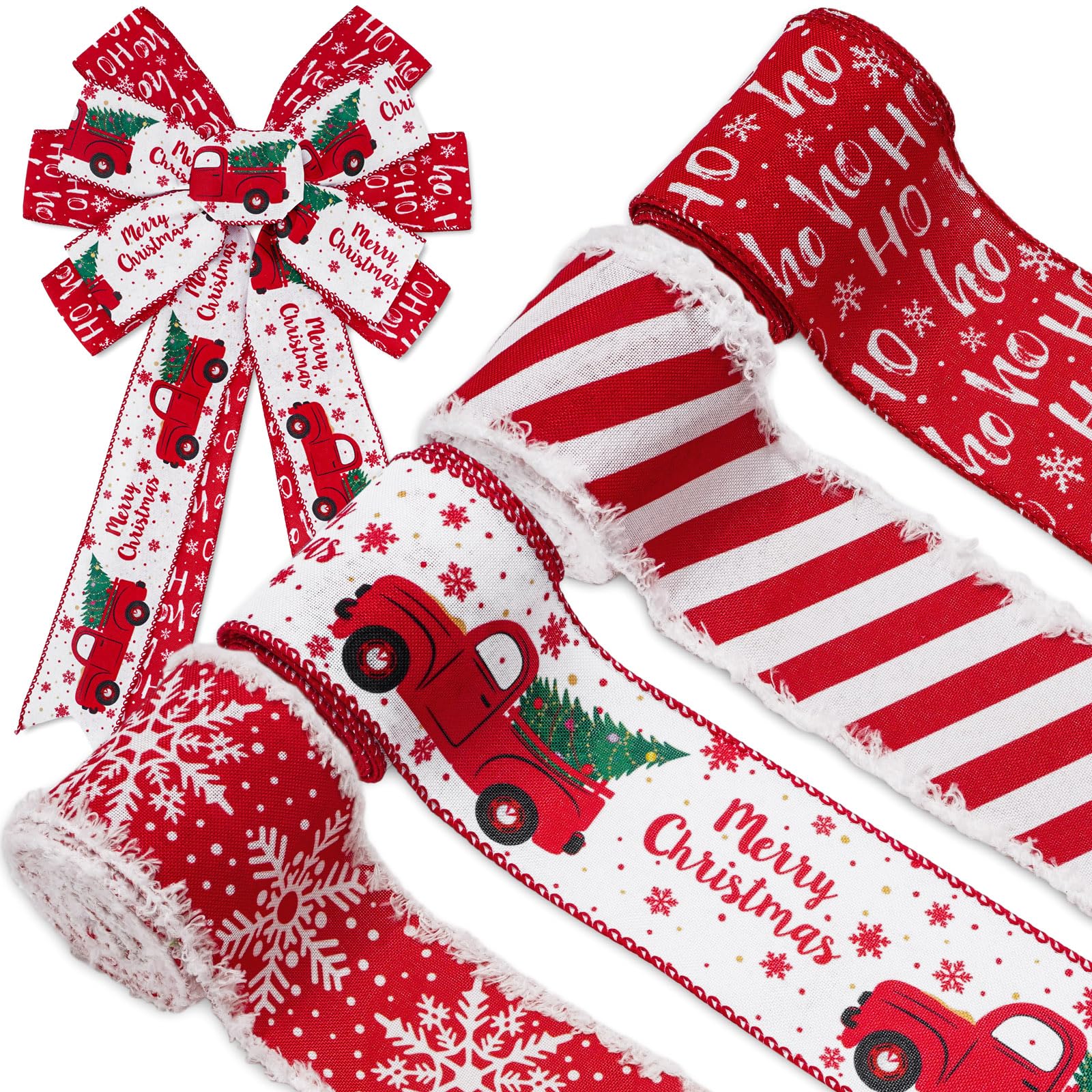 Amazon.com: AnyDesign 24 Yards Christmas Wired Edge Ribbon