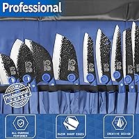 Vista 7 de XYJ Juego de cuchillos de cocina profesional con cuchillas forjadas de acero de alto carbono, cuchillo de chef, cuchilla, cuchillo de tallar