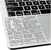Vista 16 de Synerlogic Pegatina de accesos directos de Mac OS Calcomanías de teclado para macOS Hoja de trucos de vinilo laminado para MacBook Atajos