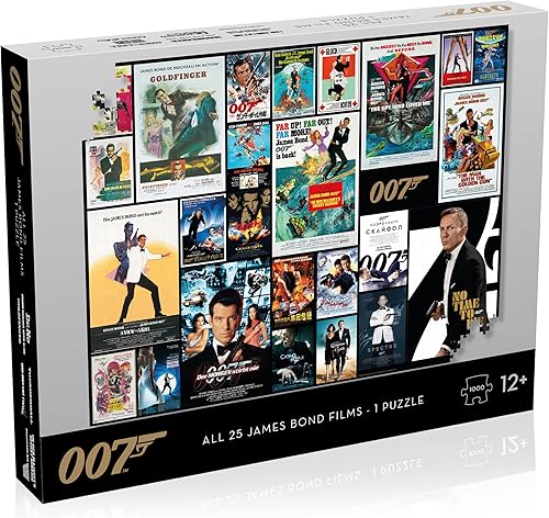Miniatura 8 de Top Puzzles James Bond - Juego de rompecabezas de 1000 piezas de las 25 películas 007, incluye No Time To Die y Goldfinger, regalo para mayores de