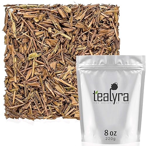 Tealyra - Té verde tostado Hojicha - Té japonés de hojas sueltas - Alto antioxidante - Bajo contenido de cafeína - 7.76 oz (8 onzas)