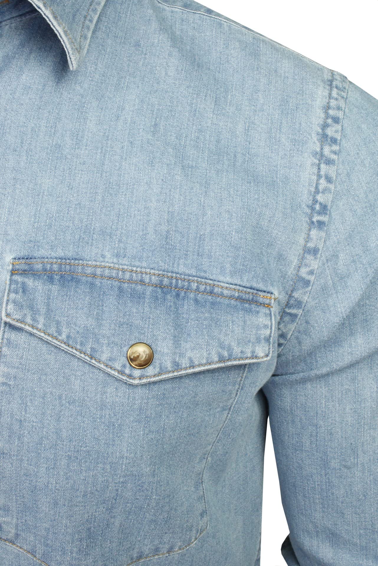 Xact Camisa vaquera de manga larga para hombre de 6.6 onzas