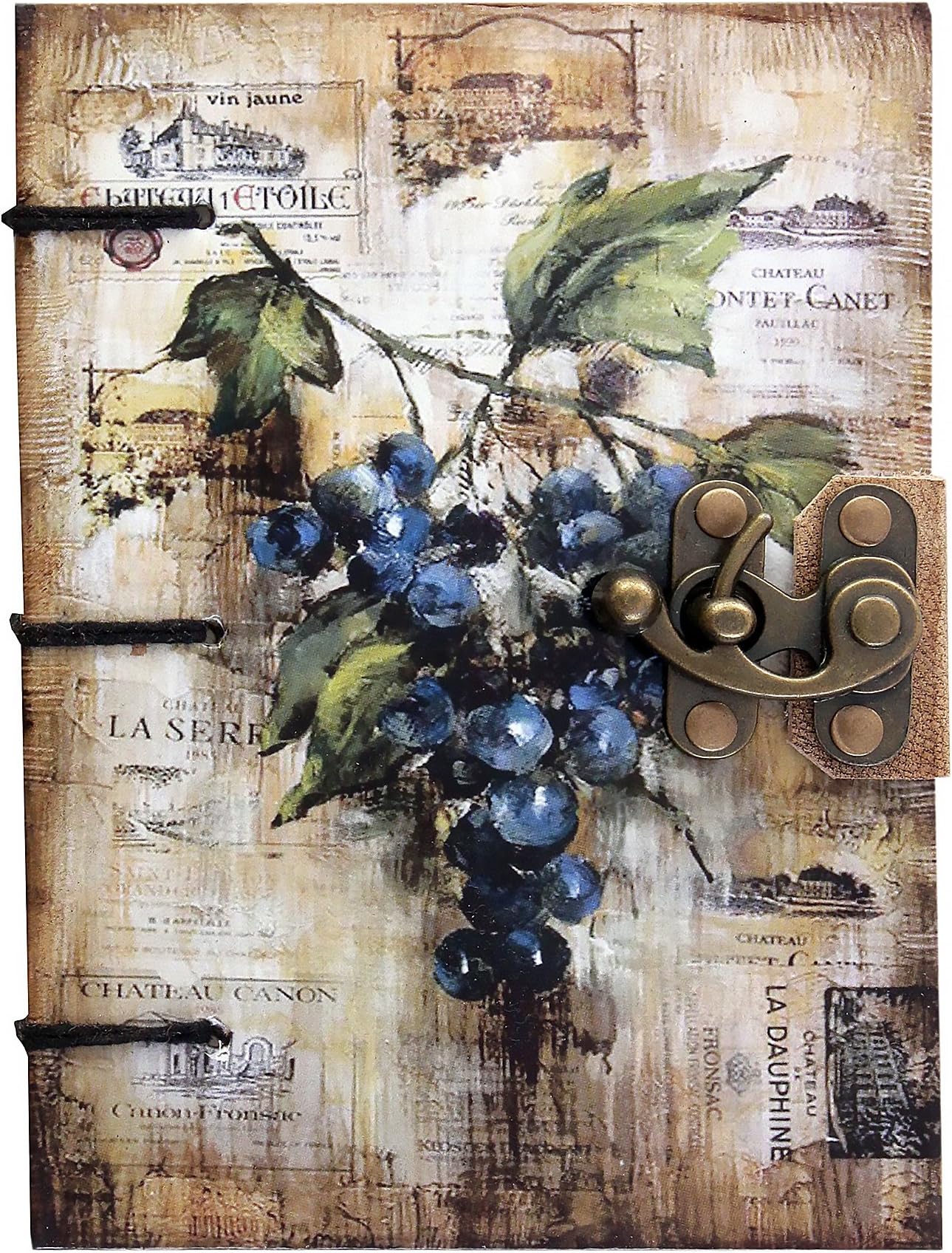 Craft Play Handicraft Grape Print Special Binding With Lock and Antique Pages