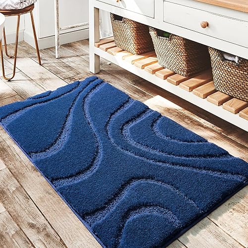Miniatura 9 de DEXDE Alfombras de Baño, Alfombra de Microfibra Suave y Afelpada, Alfombras de Baño Antideslizantes para Piso de Baño, Lavables a Máquina, Alfombra