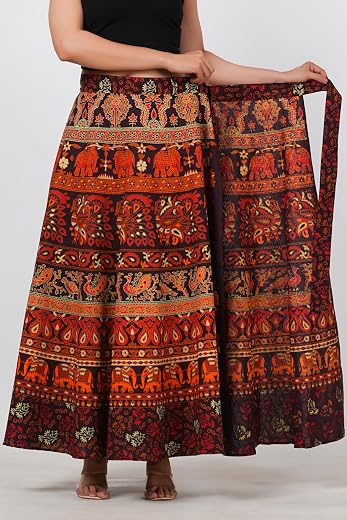 SAHAJ PARIDHAN Jaipuri Print Cotton Wrapskirt