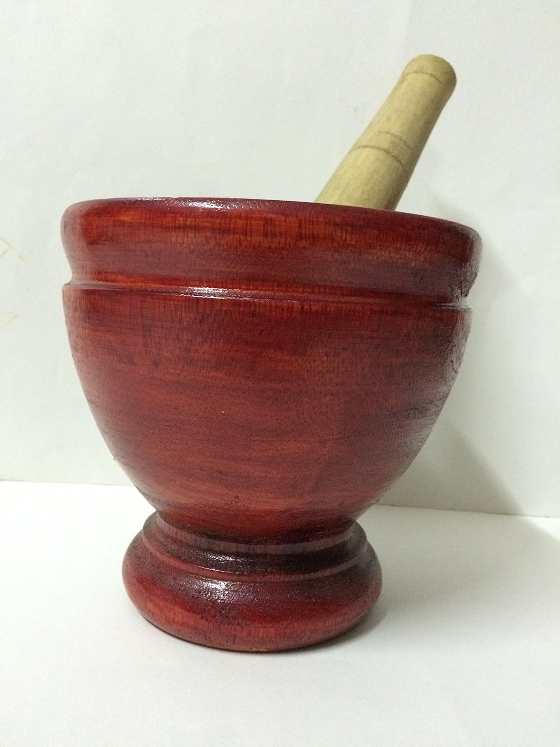 7"Thai Wood Mortar Pestle Grinding Cookware Thai Food Menu