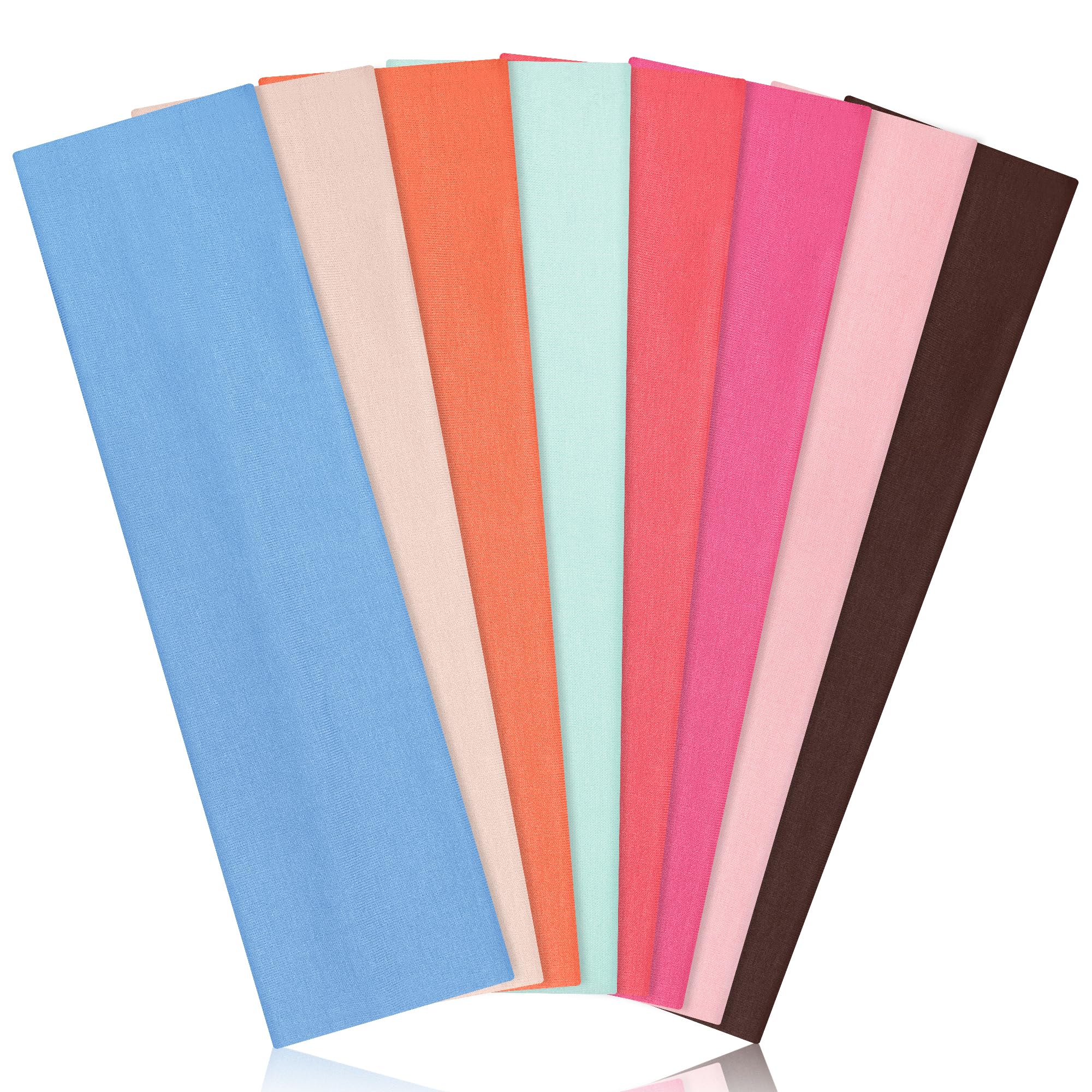 Stirnbänder für Damen, rutschfest, stilvolle Sport-Haarbänder für Damenhaar, weiches Baumwolltuch, dehnbare Stirnbänder für Damen, für Yoga, Outdoor-Übungen, Laufen, 8 Stück