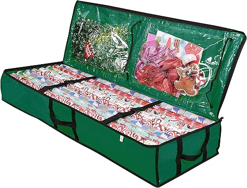 ProPik Contenedores de almacenamiento de papel de regalo Organizador de papel de regalo debajo de la cama de 41 x 14 x 6 pulgadas, se adapta a 18 a