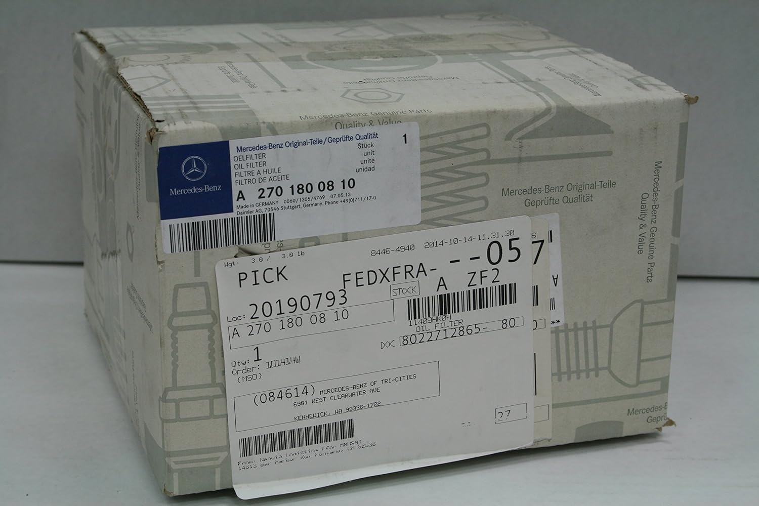 Genuine Mercedes-Benz OIL FILTER A 270 180 08 10