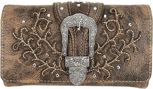 Zelris Western Country - Cartera cruzada con hebilla floral