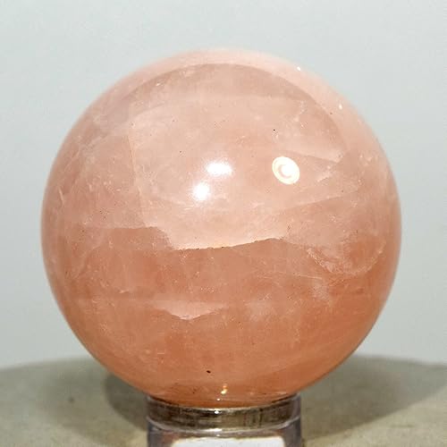 Miniatura 2 de Esfera de cristal de cuarzo rosa brillante de 1.378in pulida con piedra preciosa natural - China + soporte de plástico (1 unidad)
