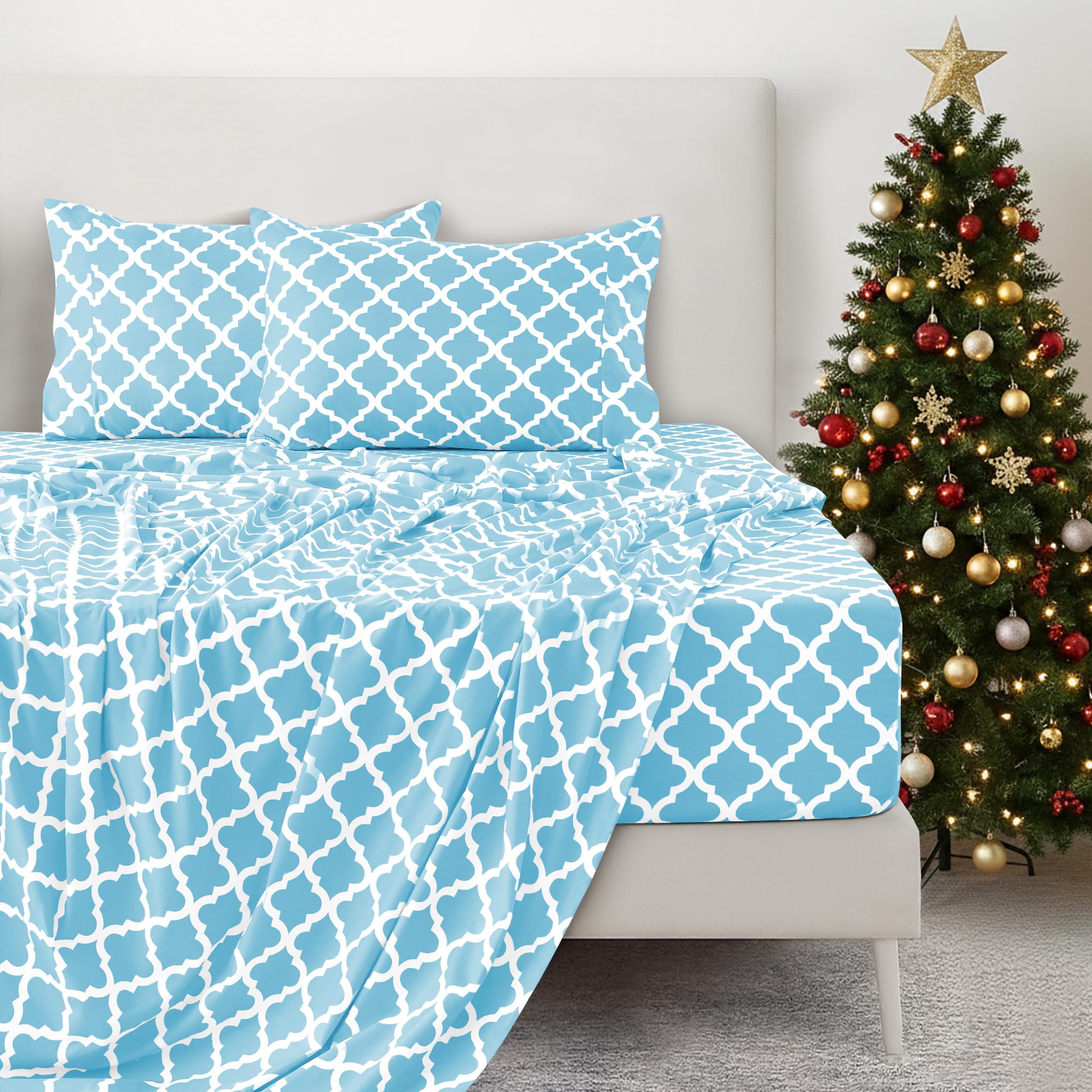 Amazon｜Lux Decor Collection ベッドシーツセット 起毛マイクロ