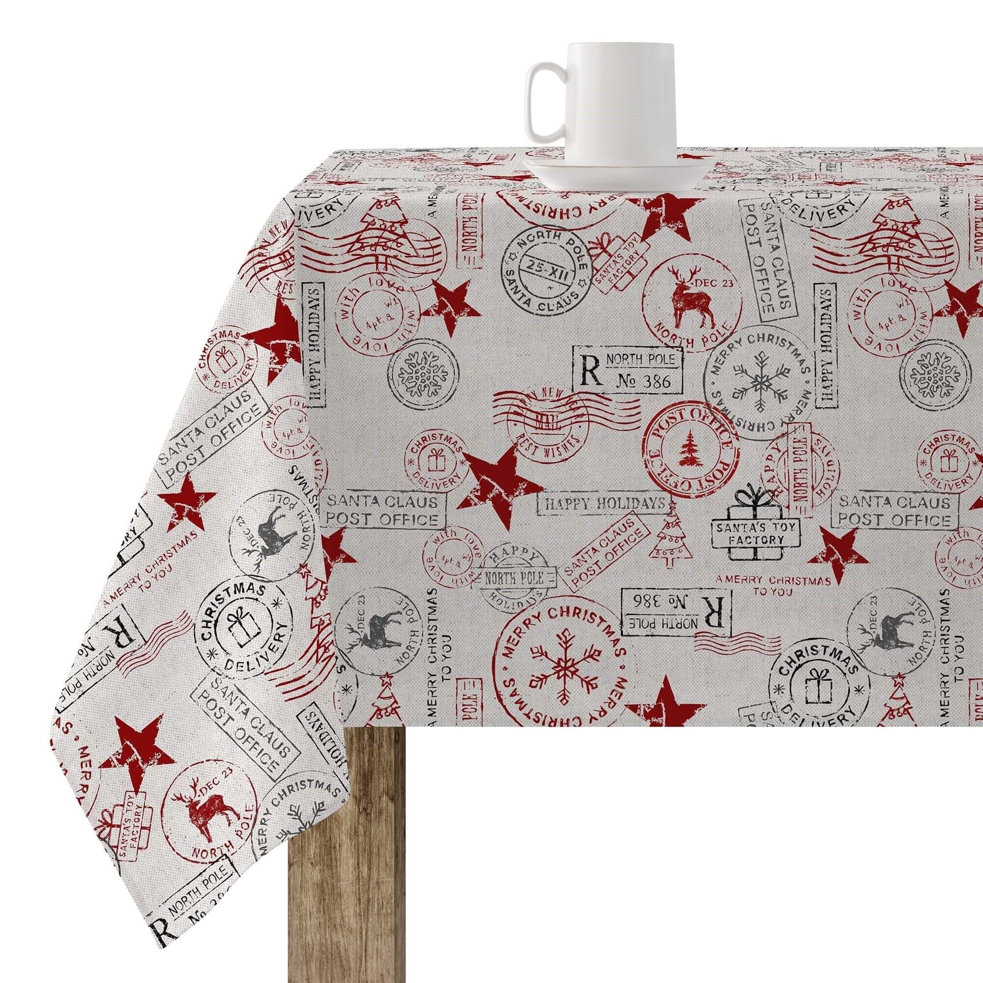 BELUM | Christmas Tablecloth | Stain-Resistant Rectangular Table Cloth | Resin Tablecloth (Laminated Touch) | Table Cloth | Home Table Cloth (140 x 140 cm)