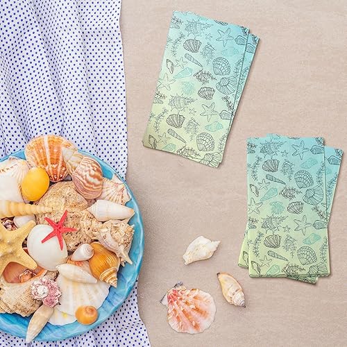 Miniatura 10 de Sinmoe 200 servilletas desechables para invitados, toallas de mano de playa de verano para baño, servilletas de papel desechables de 2 capas