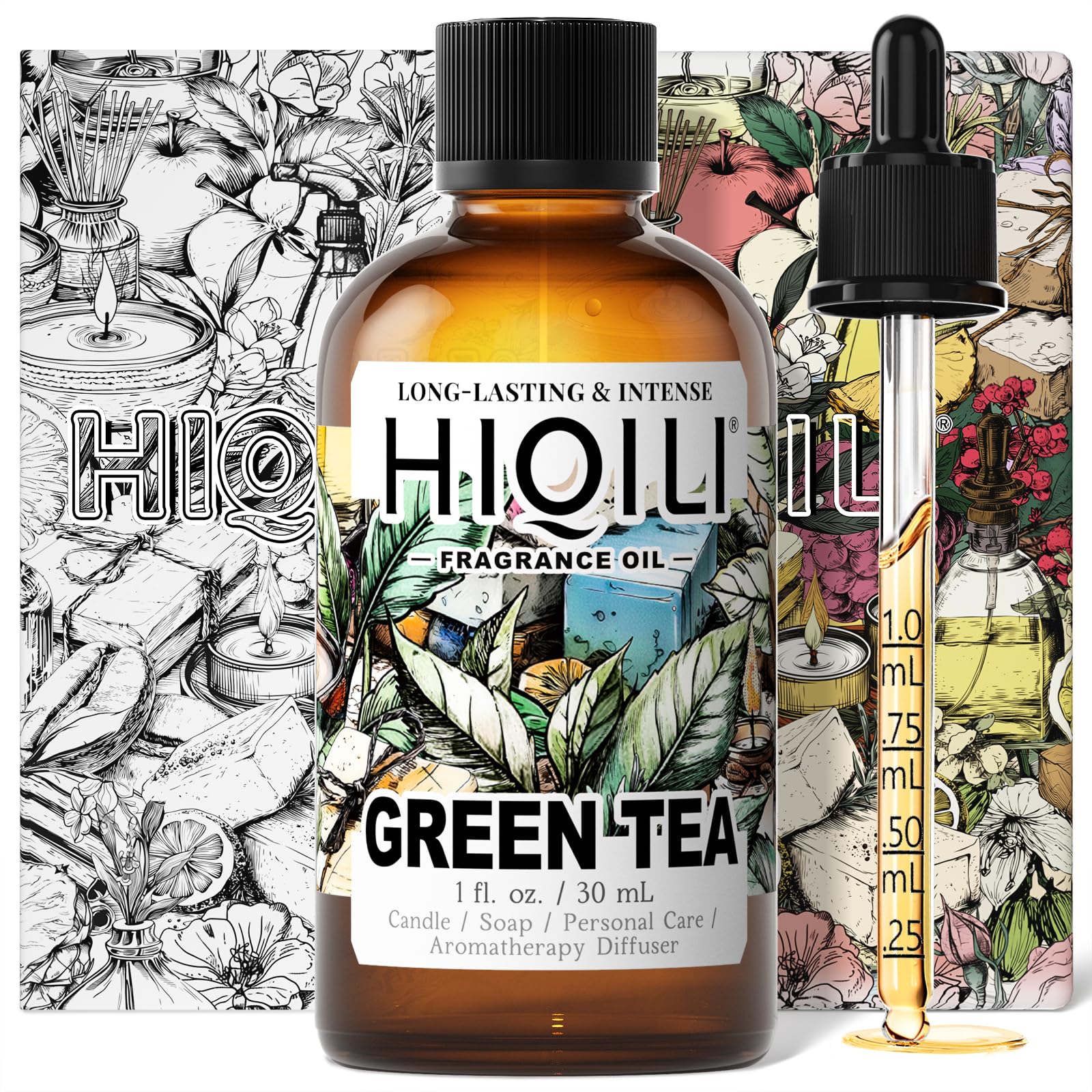 HIQILI Green Tea Fragrance Oil, Refreshing Scents for Laundry - 1 Fl Oz