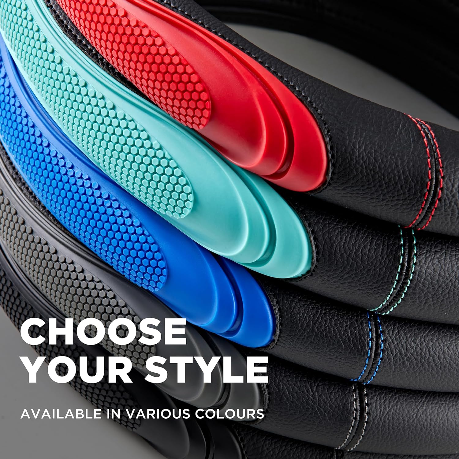 Road Comforts Car Steering Wheel Cover - Microfiber Leather Steering Wheel Wrap Sports 14.5-15 Inch Steering Wheel Cover Non-Slip for Men Women Mint Color - Image 3