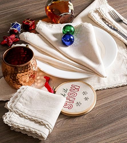 Miniatura 3 de Light & Pro  Servilletas de tela, Algodón, Natural, 20x20