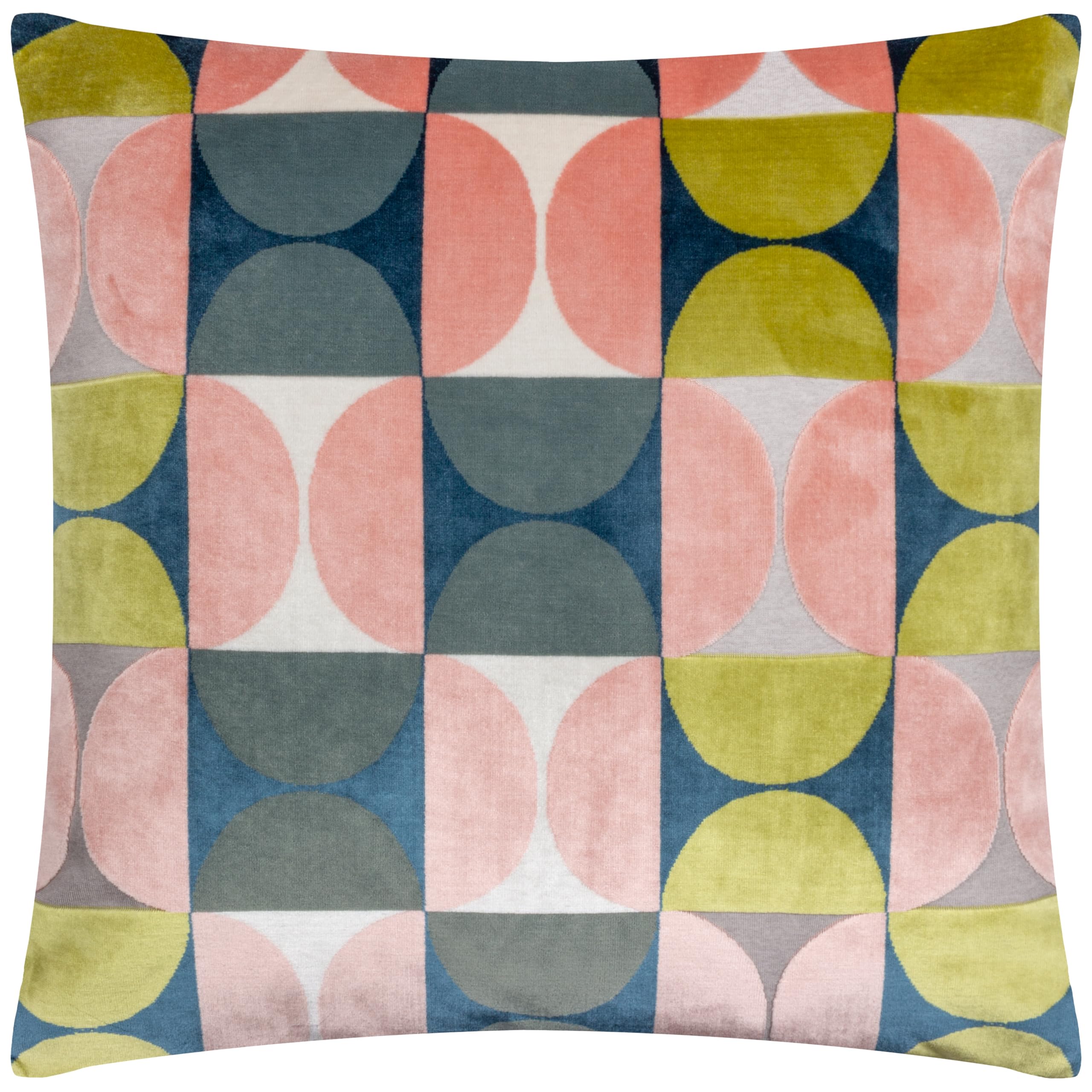 Paoletti Unisex Pink Bardot Cut Velvet Retro Cushion In 50Cm X 50Cm
