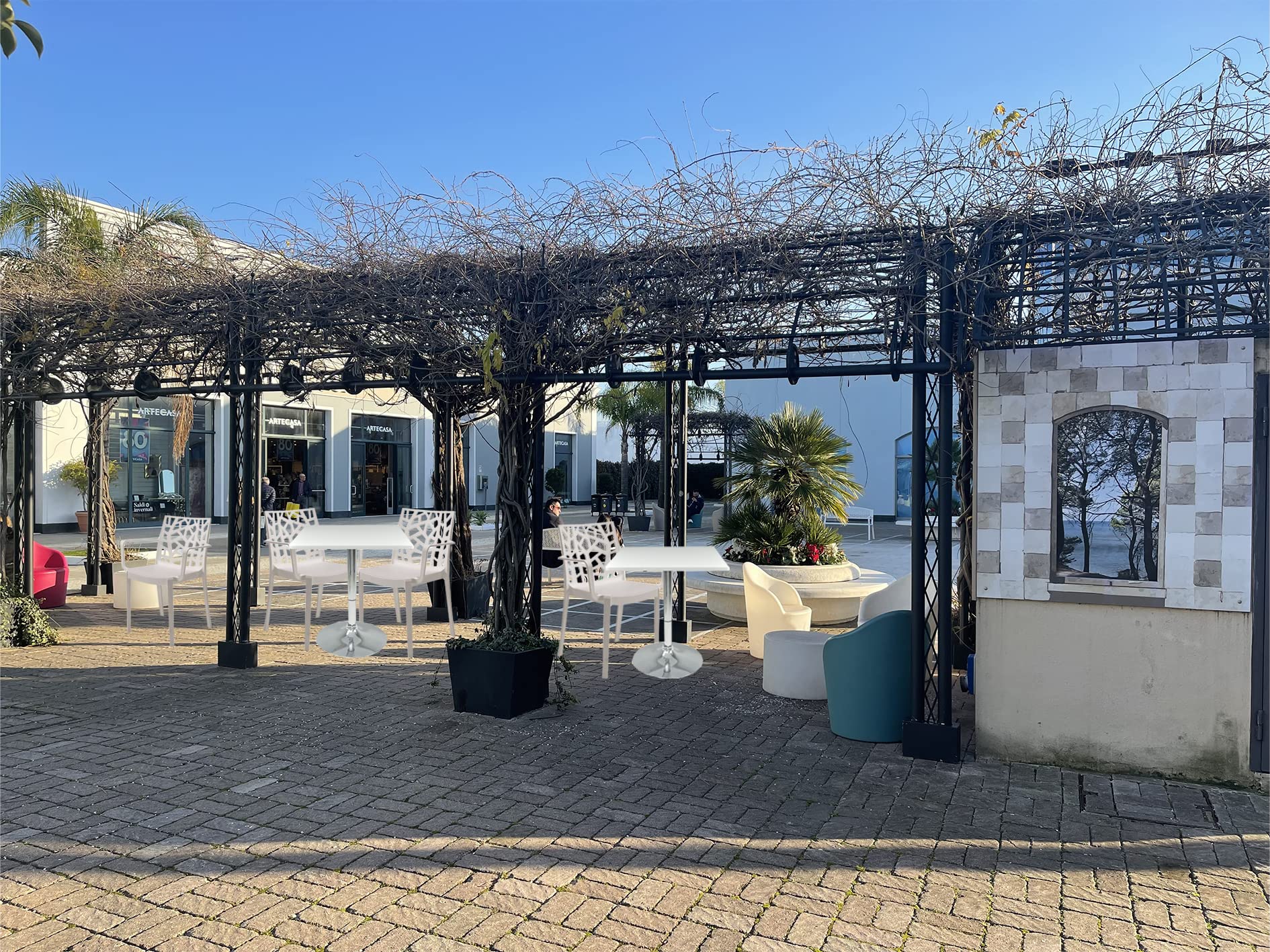 BICA Poltrona matrix con braccioli giardino terrazzo ristorante bar (bianco)