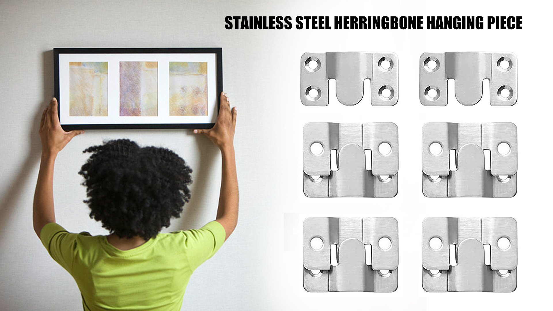 MZMing Lot De 12 Supports Encastrés Encastrés Avec Boucle De Suspension Pour Tête De Lit Et Meubles En Acier Inoxydable Pour Photos, Miroirs, Cadres, Etc