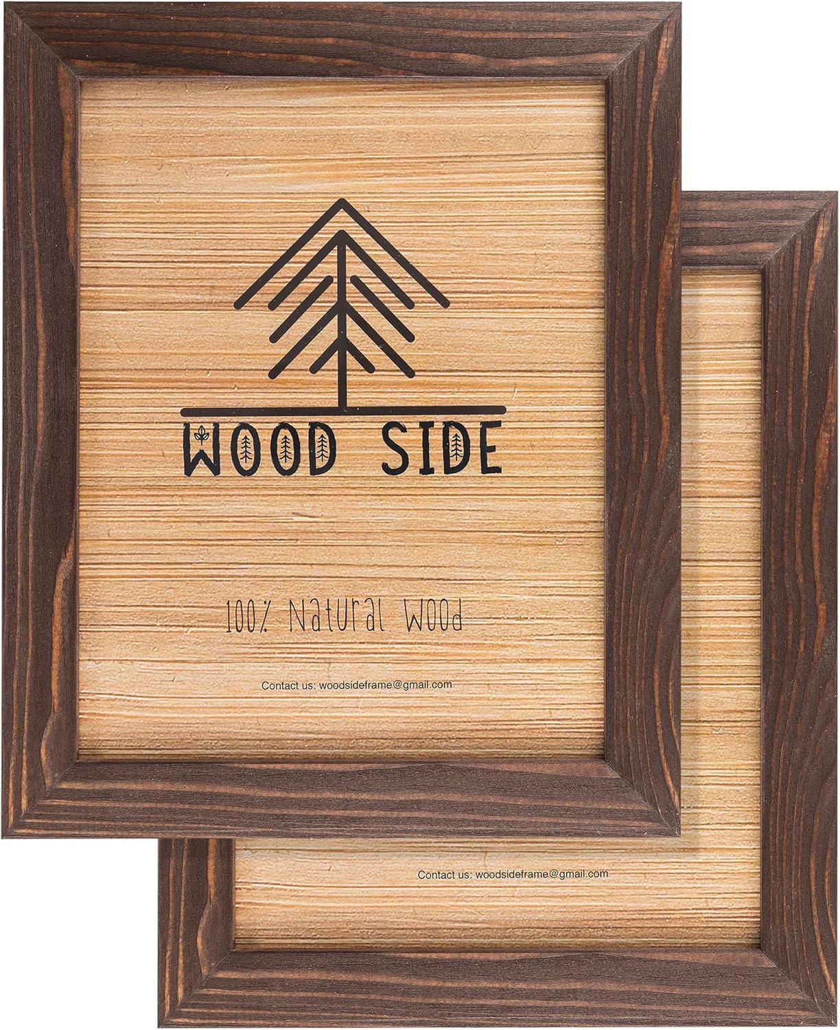 Rustic Wooden Picture Frames 8x10 in 20x25 cm Brown Wenge Set of