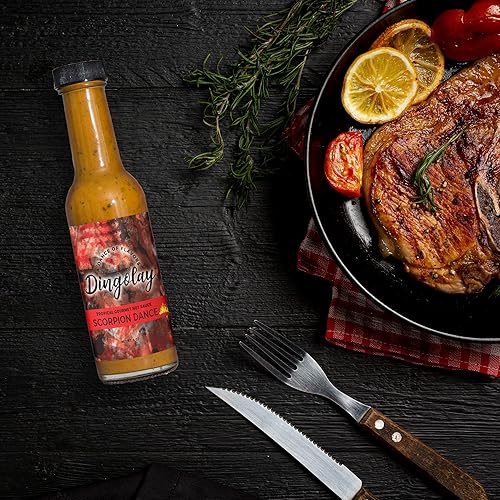 Miniatura 4 de Dingolay Salsa Scorpion hecha con pimienta Trinidad Scorpion Butch T que da una mezcla cremosa con distintivo  Experiencia de sabor única en una