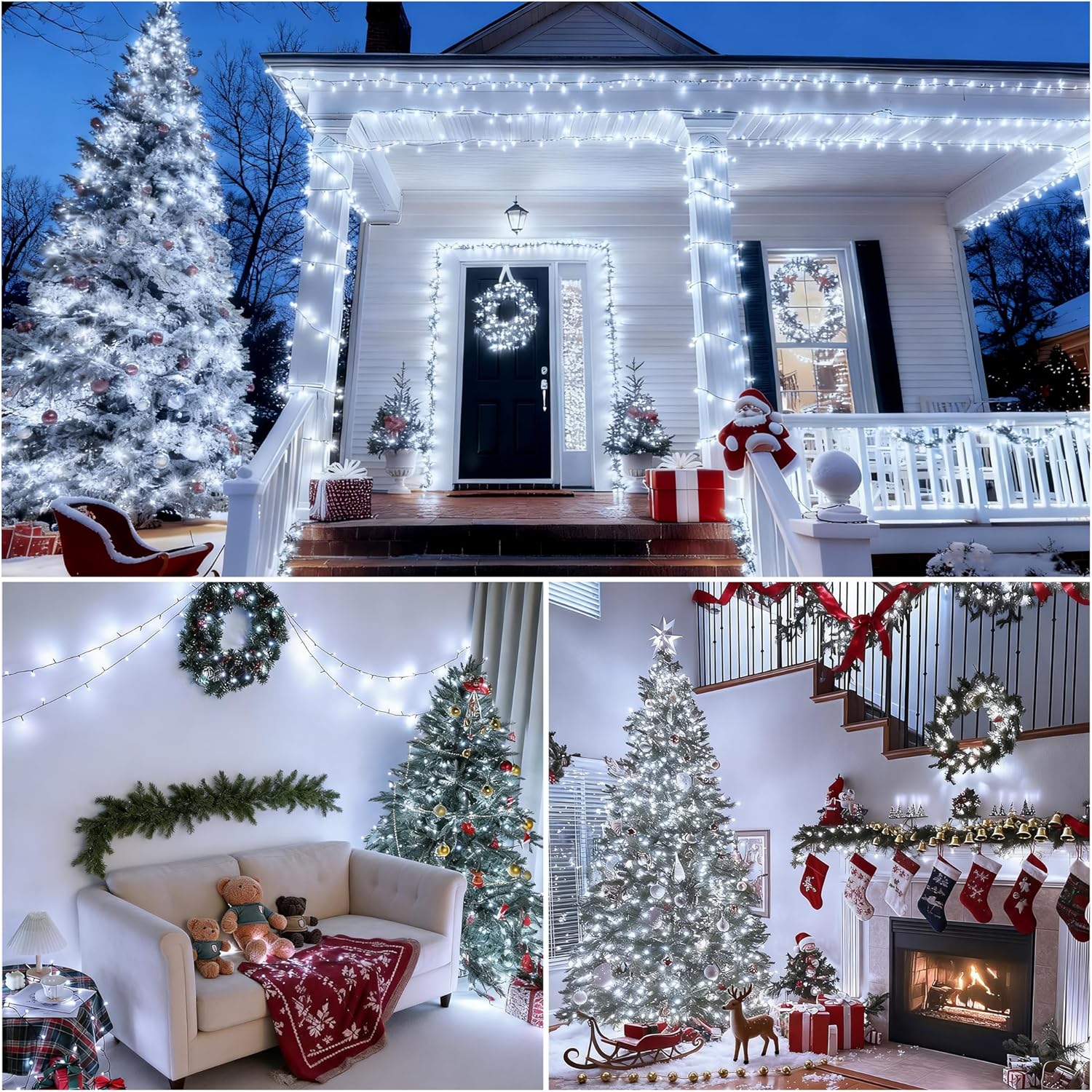 [6 Pack] Solar Christmas Lights Outdoor, 236 FT 600 LED Solar Twinkle Light Outdoor with 8 Modes & Memory Function, Waterproof Chrismas Lights for Xmas Tree Party Decorations