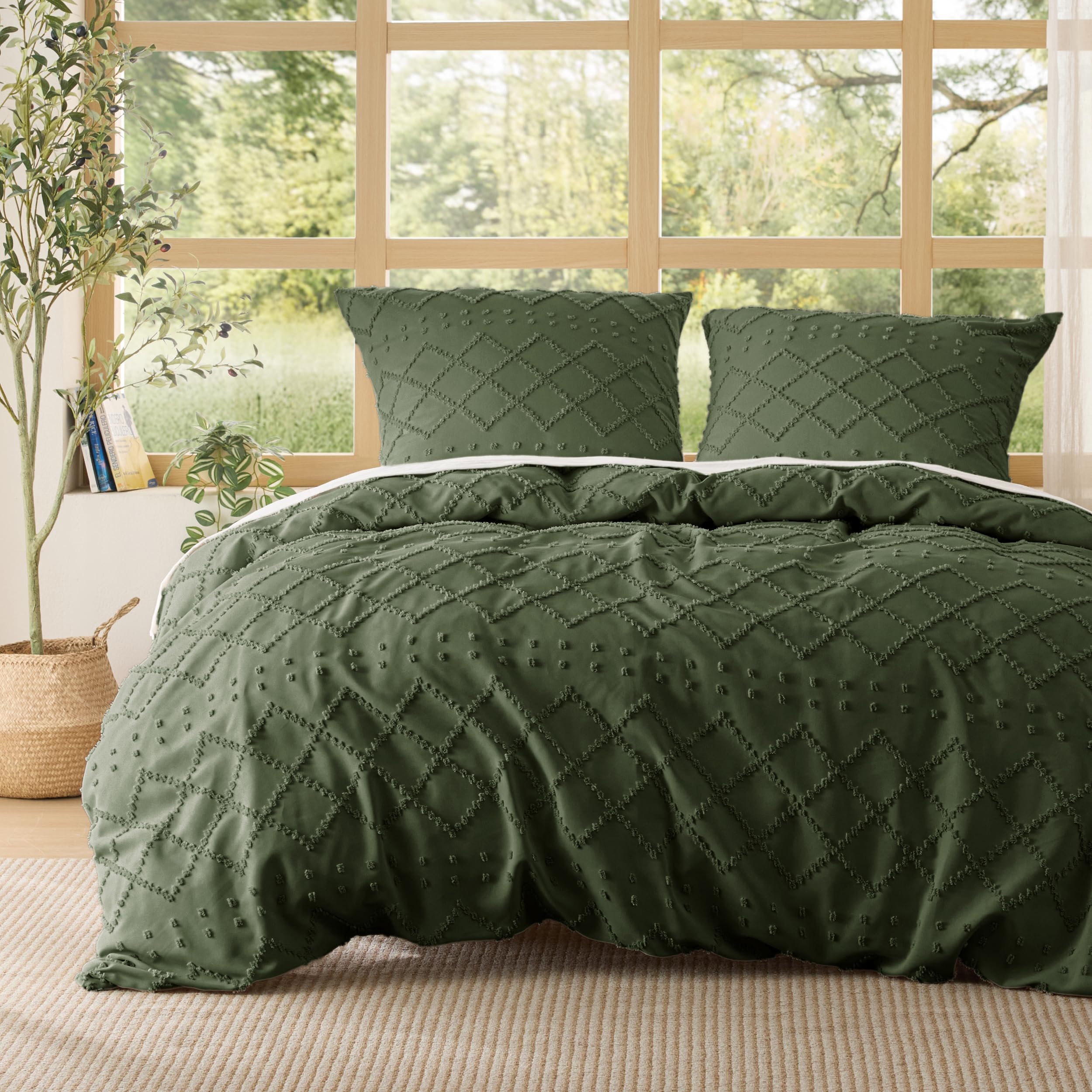 BEDSURE Bettwäsche Bettbezug - Muster Bettwäsche-Sets mit Kissenbezüge, ÖKO-TEX Bedding für Doppelbett mit Reißverschluss