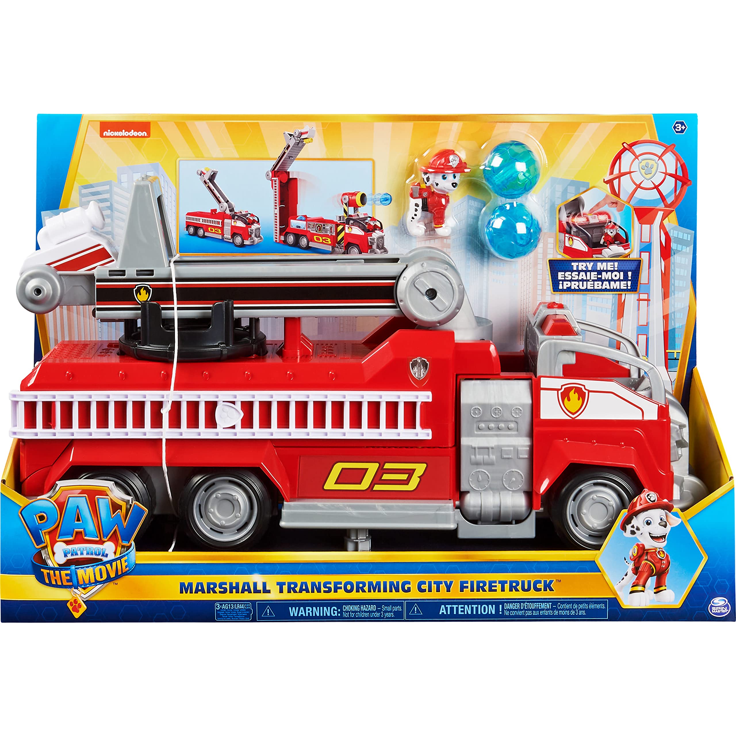 Buy PAW Patrol Marshall’s Transforming Movie City Fire Truck with