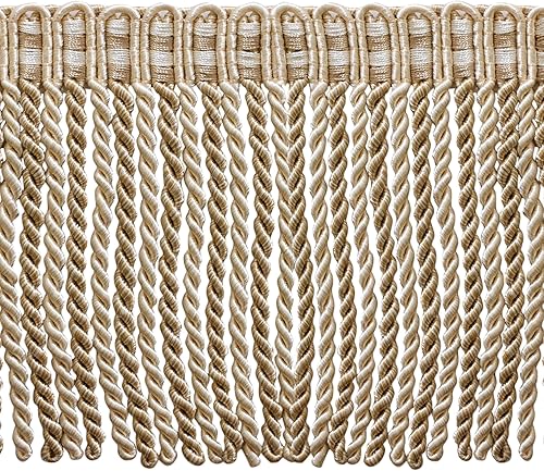 Miniatura 10 de 6 pulgadas (5.9in) de largo Colección Noblesse con ribete de flecos de lingotes con cabecera de punto elegante (estilo # DB6), oro canario