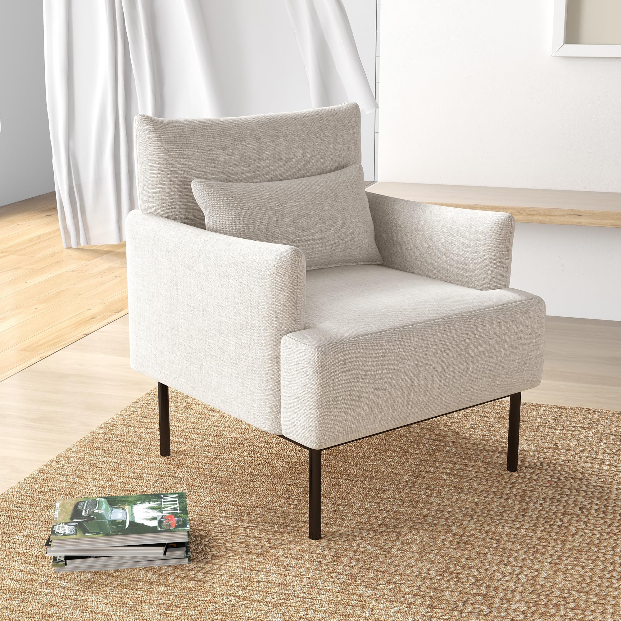 HOMCOM Poltroncina Stile Boho da Salotto e Camera in Tessuto Effetto