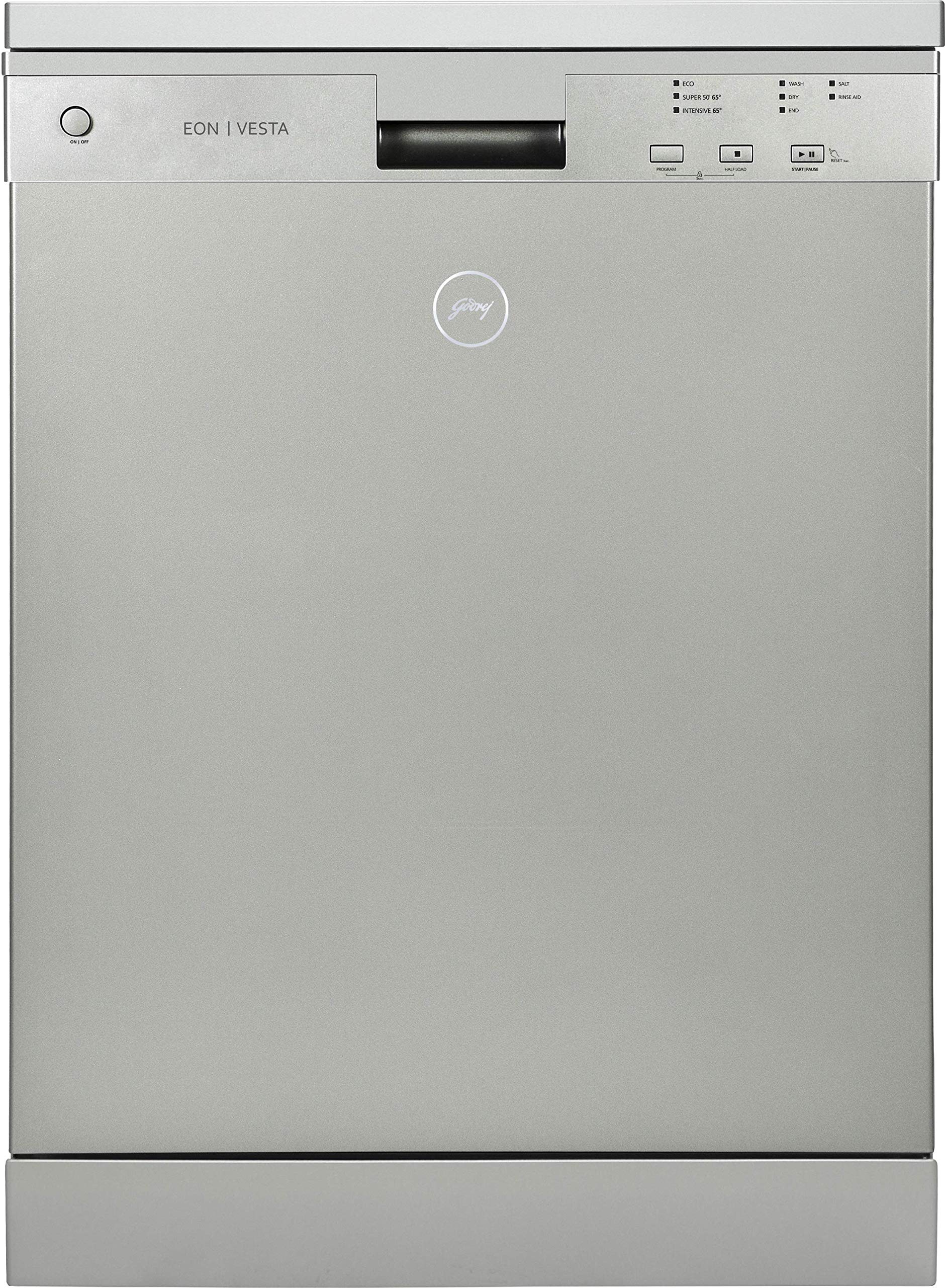 Godrej Eon Dishwasher | 12 place setting | Perfect for Indian Kitchen| Turbo Drying Technology | Intensive 65°C Wash programme|A++ Energy rating|DWF EON VES 12U NF STSL- Satin Silver