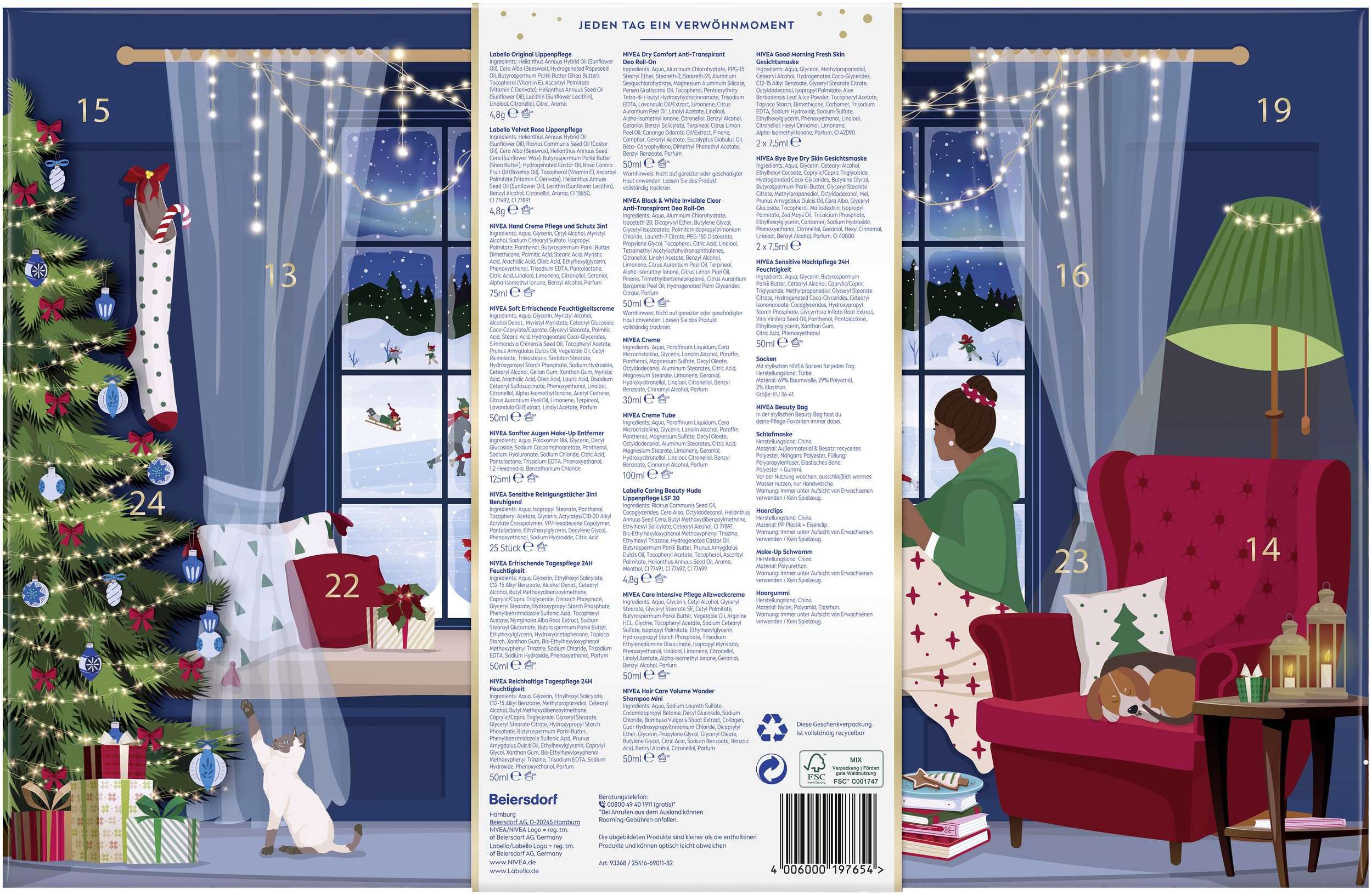 NIVEA Adventskalender 2025 24 Türchen Pflegeprodukte Weihnachtskalender Pflegeset