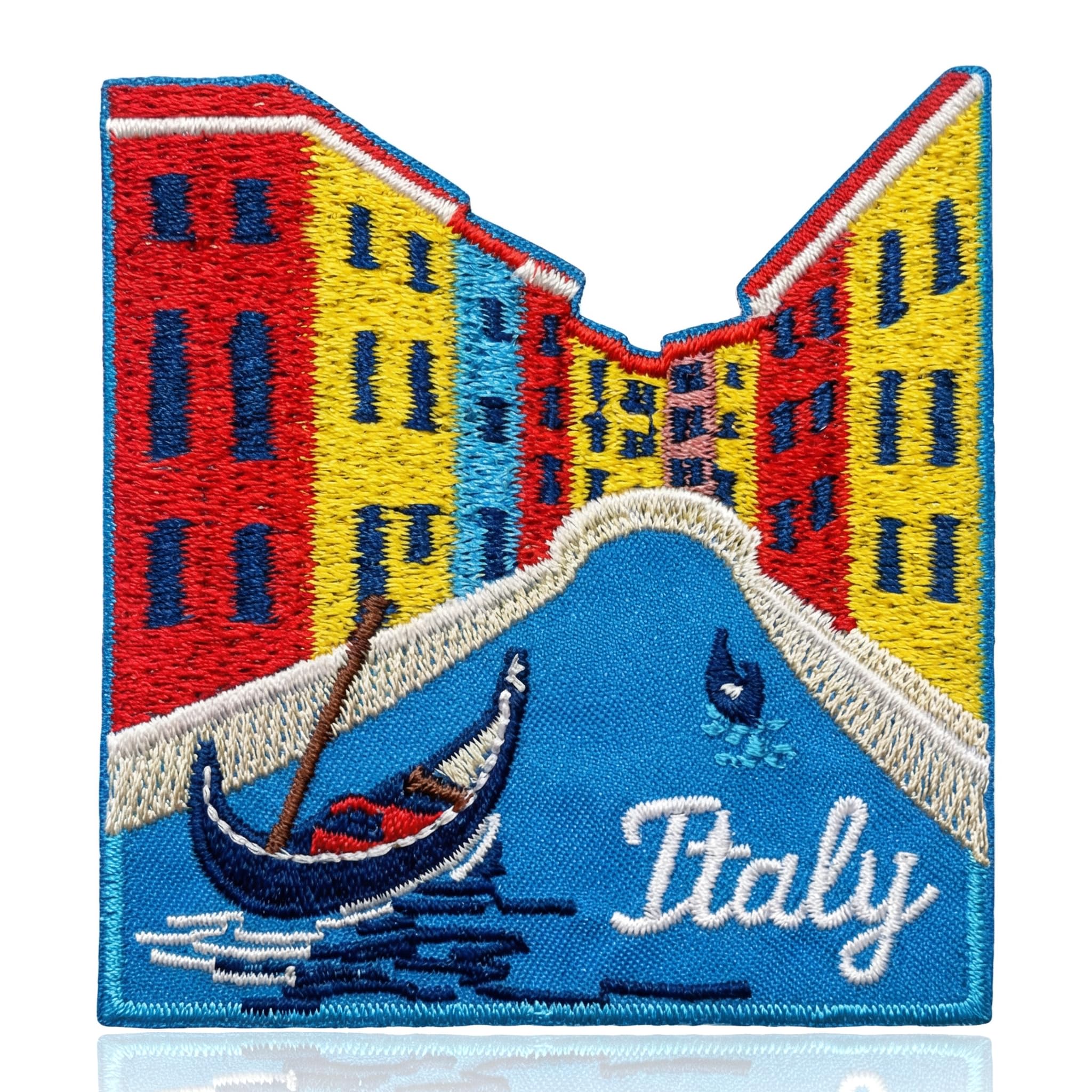 QianSiLi Venice Canal Gondola Italy Sew On Patches, 2.5 Inches Embroidery Iron On Patches for Clothing Backpacks Hats Jeans Bag, Aesthetic Traveling Patch, Europe DIY Patch for Travel Lovers — image 1
